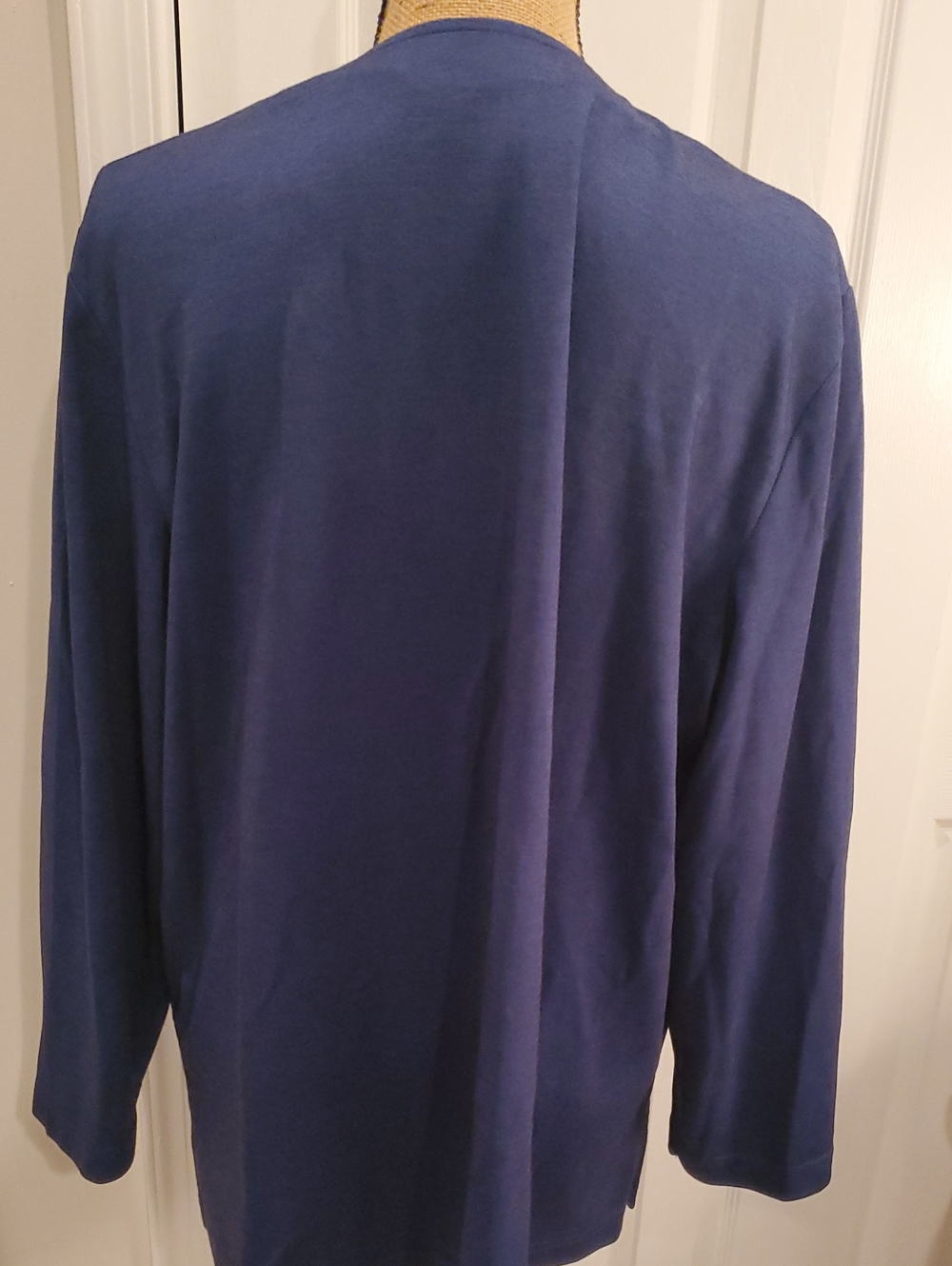 Blue Ribbed Longline Jacket Like New - Picture 5 of 5